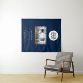 ロゴの追加カスタム文字会社フォトブルー タペストリー (インサイチュ(横))