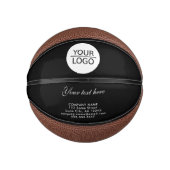 ロゴの追加カスタム文字会社ブラック ミニバスケットボール (正面)