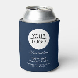 ロゴの追加カスタム文字会社プロモーションネイビーブルー 缶クーラー