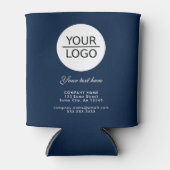 ロゴの追加カスタム文字会社プロモーションネイビーブルー 缶クーラー (正面)