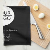 ロゴの追加カスタム文字会社プロモーションブラック キッチンタオル (四つ折り)