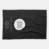 ロゴの追加カスタム文字会社プロモーションブラック キッチンタオル (横)