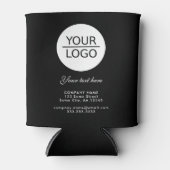ロゴの追加カスタム文字会社プロモーションブラック 缶クーラー (正面)