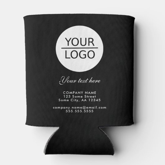 ロゴの追加カスタム文字会社プロモーションブラック 缶クーラー (裏面)