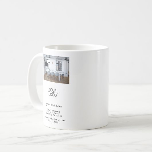 ロゴの追加カスタム文字会社プロモーション写真 コーヒーマグカップ (正面左)