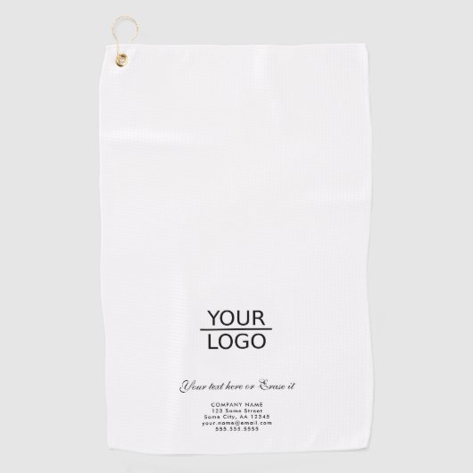 ロゴの追加カスタム文字会社プロモーション白 ゴルフタオル (正面)