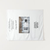 ロゴの追加カスタム文字会社写真 タペストリー (正面(横))