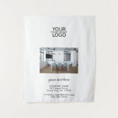 ロゴの追加カスタム文字会社写真 タペストリー (正面)