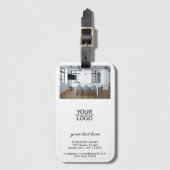 ロゴの追加カスタム文字会社写真 ラゲッジタグ (正面縦)