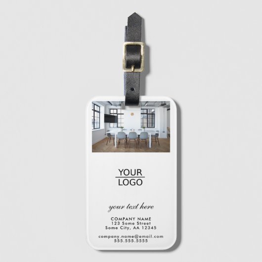 ロゴの追加カスタム文字会社写真 ラゲッジタグ (正面縦)