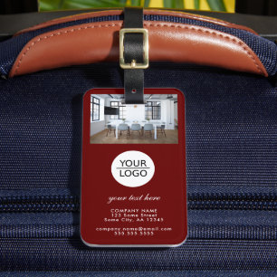 ロゴの追加カスタム文字会社写真 ラゲッジタグ