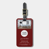 ロゴの追加カスタム文字会社写真 ラゲッジタグ (正面縦)