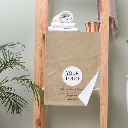 ロゴの追加カスタム文字会社素朴 ハンドタオル