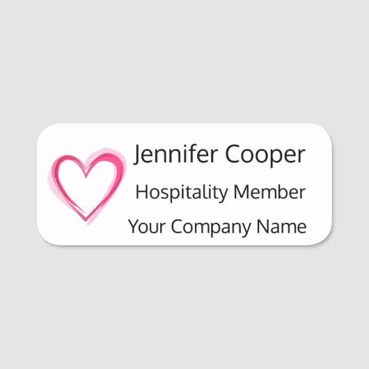 ロゴの追加カスタム文字名タグバッジ簡単読 名札 (正面)