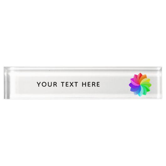 ロゴの追加カスタム文字業務 デスクネームプレート (正面)