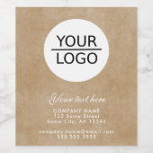 ロゴの追加カスタム文字素朴ベージュプロモーション ワインラベル (シングルラベル)