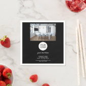 ロゴの追加カスタム文字黒いプロモーション写真 スタンダードカクテルナプキン (インサイチュ)