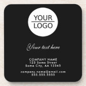 ロゴの追加カスタム文字Promotional Black コースター (正面)