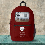 ロゴの追加カスタム文字Red Company Photo プリントバックパック<br><div class="desc">ロゴの追加カスタム文字Red Company Photo Printed Backpack.ロゴ、写真、およびカスタマイズ文字、会社名、住所、情報を追加連絡す。クライアントとビジネスパートナーのビジネスプロモーションまたは景品。</div>