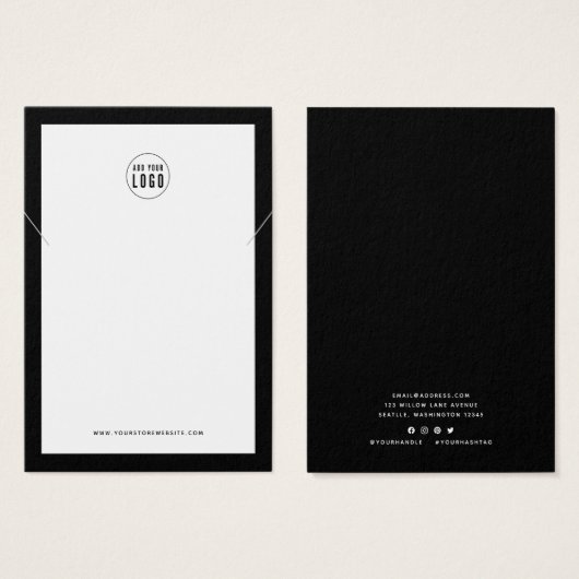 ロゴの追加カスタム縁どカラーのネックレス表示カード (正面&裏面)