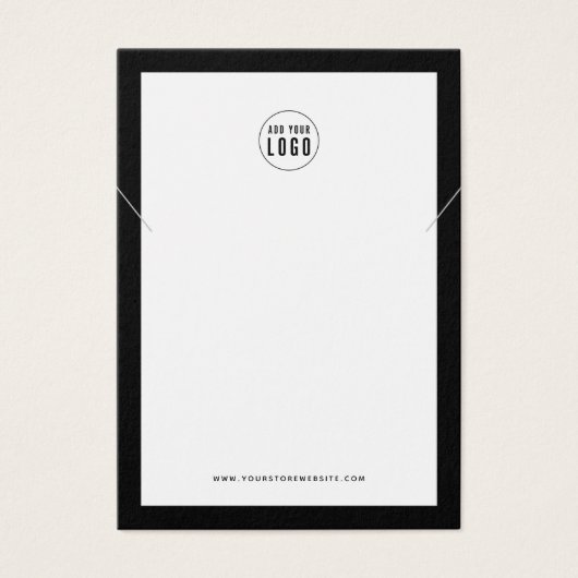 ロゴの追加カスタム縁どカラーのネックレス表示カード (正面)