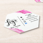 ロゴの追加カスタムBUSINESS LOGOとソーシャルメディアバス ペーパーコースター (アングル)