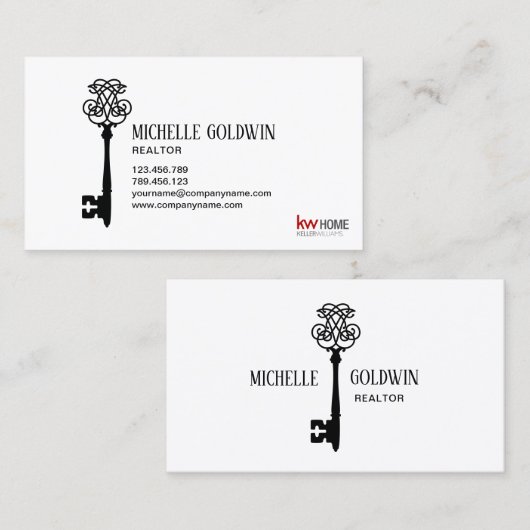 ロゴの追加カラー変更エスティ実在ティプロフェッショナル鍵 名刺 (正面/裏面)