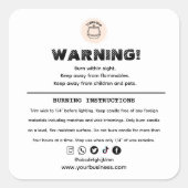 ロゴの追加キャンドル警告のラベルデザイン スクエアシール (正面)