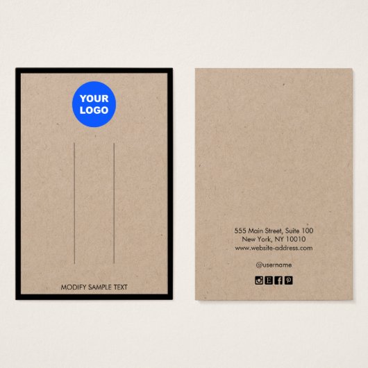 ロゴの追加クラフト縁どヘアクリップ表示 (正面&裏面)