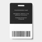 ロゴの追加クリーンな白黒のタイポグラフィ バッジ (裏面)