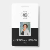 ロゴの追加クリーンな白黒のタイポグラフィ バッジ (表面)