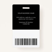 ロゴの追加クリーンな白黒のタイポグラフィ バッジ (裏面)