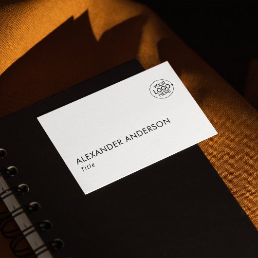 ロゴの追加クリーン白黒タイポグラフィQRコード 名刺