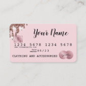 ロゴの追加クレジットカードのスタイル付きバラ金ゴールド 名刺 (正面)