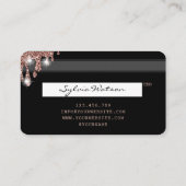 ロゴの追加クレジットカードのスタイル付きバラ金ゴールド 名刺 (裏面)