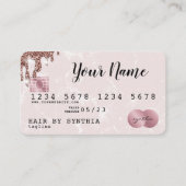 ロゴの追加クレジットカードのスタイル付きバラ金ゴールド 名刺 (正面)