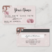 ロゴの追加クレジットカードのスタイル付きバラ金ゴールド 名刺 (正面/裏面)