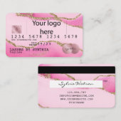 ロゴの追加クレジットカードのスタイル付き金ゴールドメイクアップ 名刺 (正面/裏面)