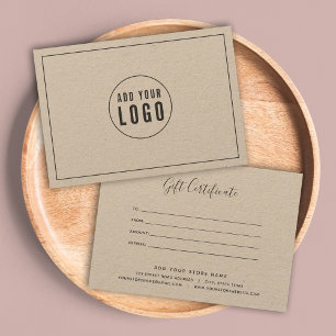 ロゴの追加グレーの書縁ど道のギフト証明書