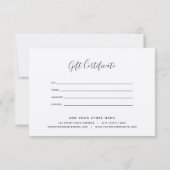 ロゴの追加グレーの書縁ど道のギフト証明書 (裏面)