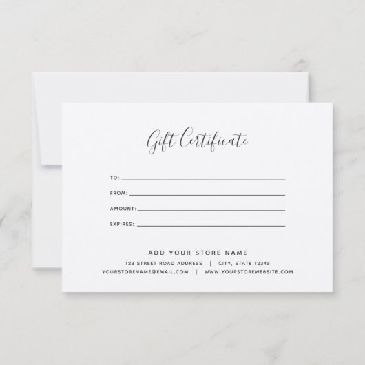 ロゴの追加グレーの書縁ど道のギフト証明書 (裏面)