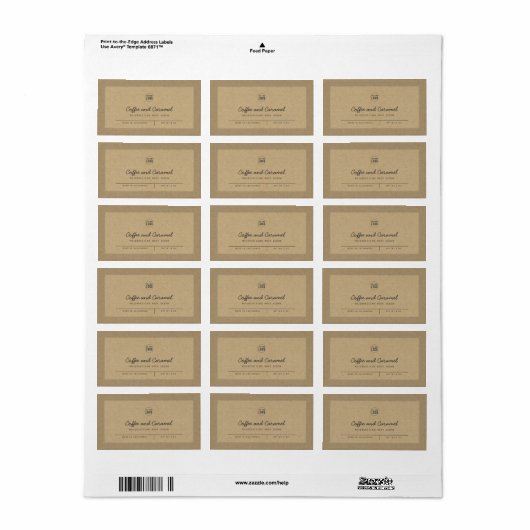 ロゴの追加グレースクリプトラインクラフト製品ラベル ラベル (フルシート)