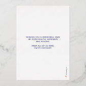 ロゴの追加ゴールドフォイルブルー紙吹雪ビジネス誕生日 箔招待状 (裏面)