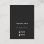 ロゴの追加サテン金ゴールド水彩イヤリングディスプレイ 名刺 (裏面)