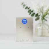 ロゴの追加サテン金ゴールド水彩イヤリングディスプレイ 名刺 (スタンド正面)