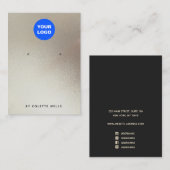 ロゴの追加サテン金ゴールド水彩イヤリングディスプレイ 名刺 (正面/裏面)