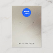 ロゴの追加サテン金ゴールド水彩イヤリングディスプレイ 名刺 (正面)