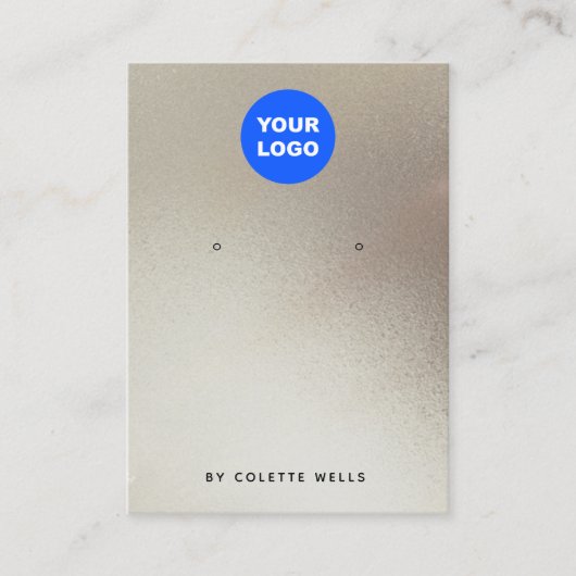 ロゴの追加サテン金ゴールド水彩イヤリングディスプレイ 名刺 (正面)