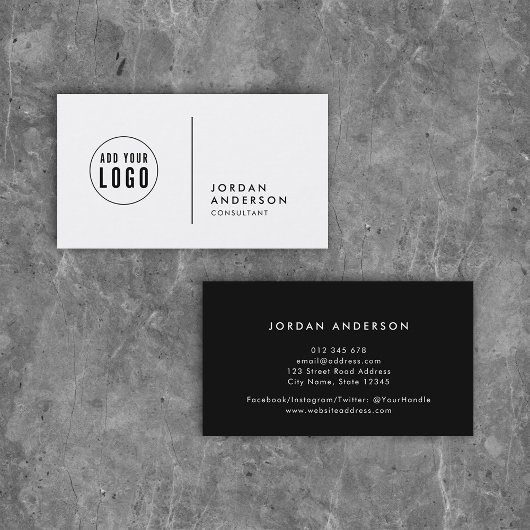 ロゴの追加シンプルセパレータの編集可能な色 名刺