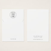 ロゴの追加シンプルネックレスジュエリー表示カード (正面&裏面)